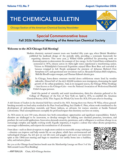 The Special Aug-Sept 2026 Chemical Bulletin Commemorative Issue - front page