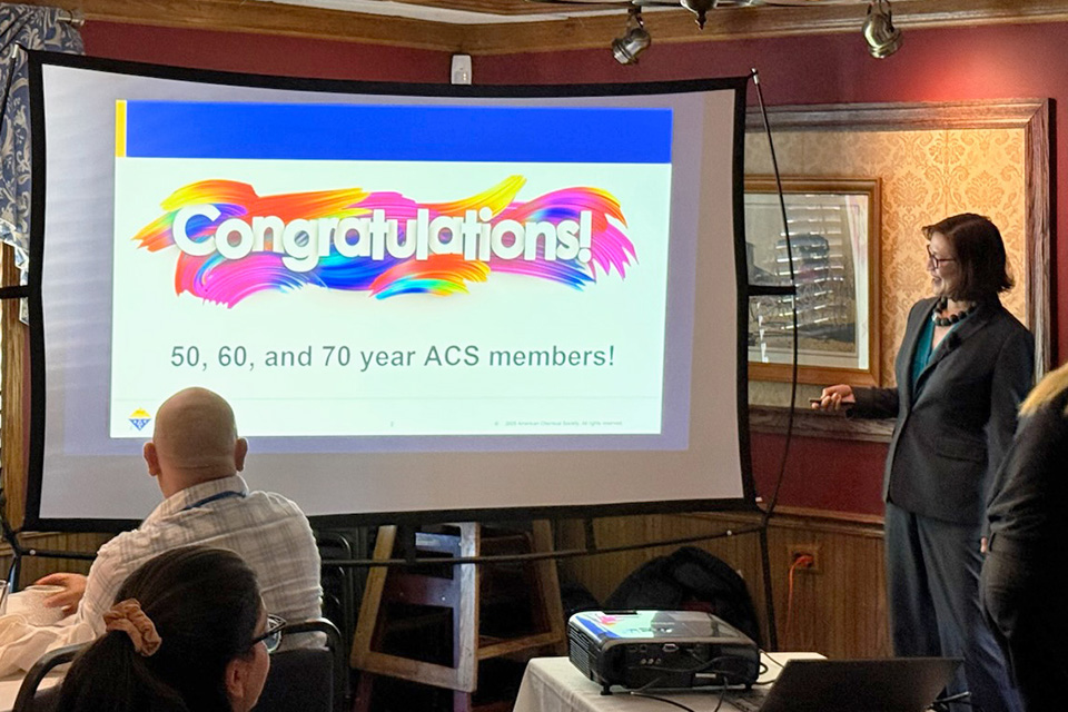 Katherine Lee concluded her talk with a message of congratulations to the 50- 60- and 70-year member awardees