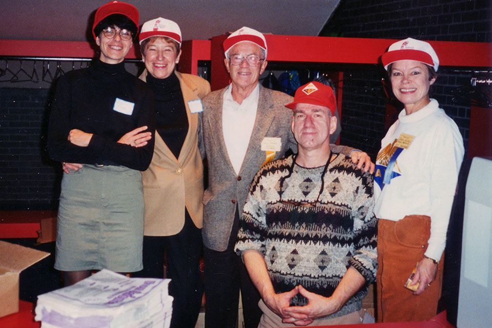 Northup (rightmost) at the 1994 Chemistry Day event with colleagues including Richard Cornell (2nd from R), Adele Rozek (2nd from L).