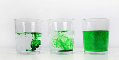 Cups showing thermal mixing