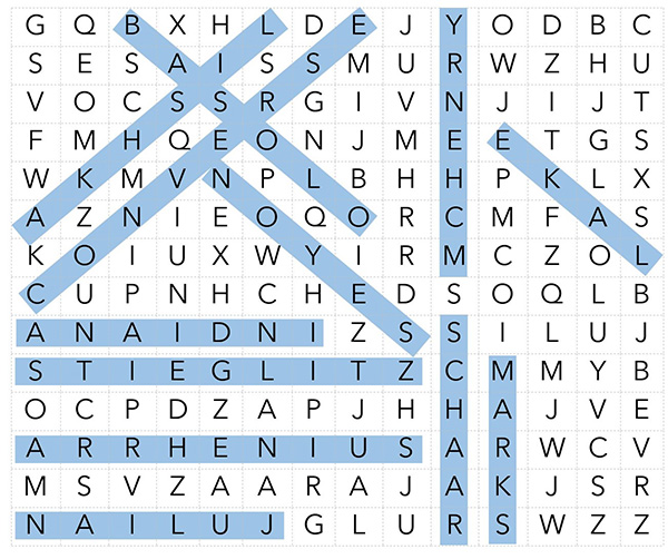 Solution to January word search