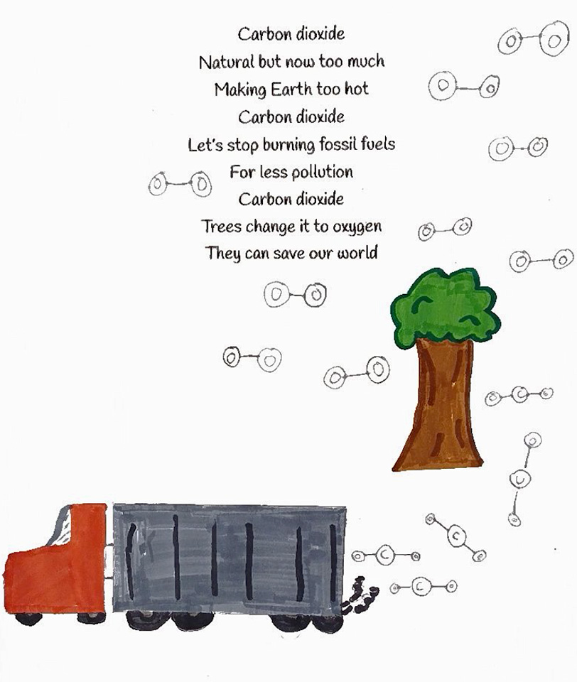 Drawing: Winner of the 2026 Chemists Celebrate Earth Week Illustrated Poetry Contest, grade 3-5 category
