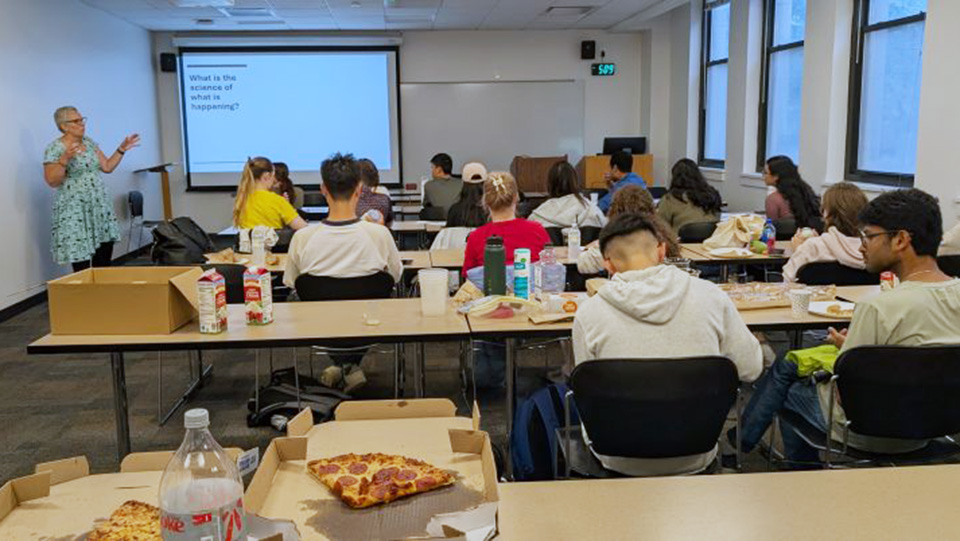 Dr. Shelby Hatch presents the Chemistry of Bread and Butter to the Younger Chemists group at DePaul University Sept. 19, 2026