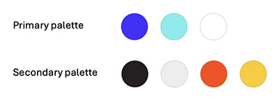 A diagram showing the new (2026) branded colors for ACS, both primary and secondary