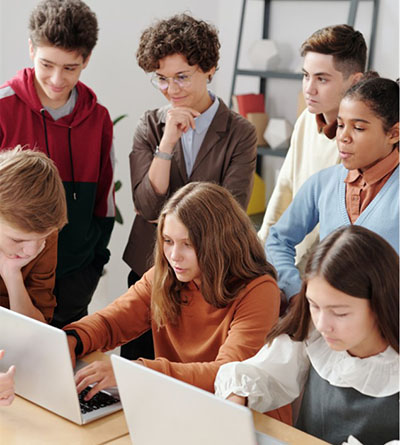 Students working together